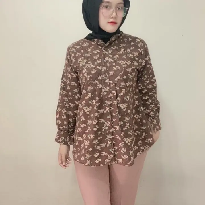 One set bunga coklat bahan katun premium