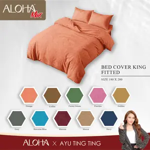 Aloha Max x Ayu Ting Ting - Bed Cover Set King 180x200 Tinggi 25Cm Emboss Fitted