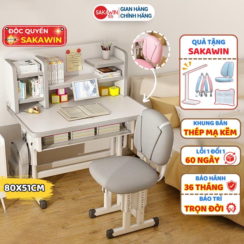 Bộ bàn học chống gù chống cận Sakawin K30 cho bé Bàn ghế học sinh cho bé từ 3-12 tuổi Nâng hạ linh hoạt