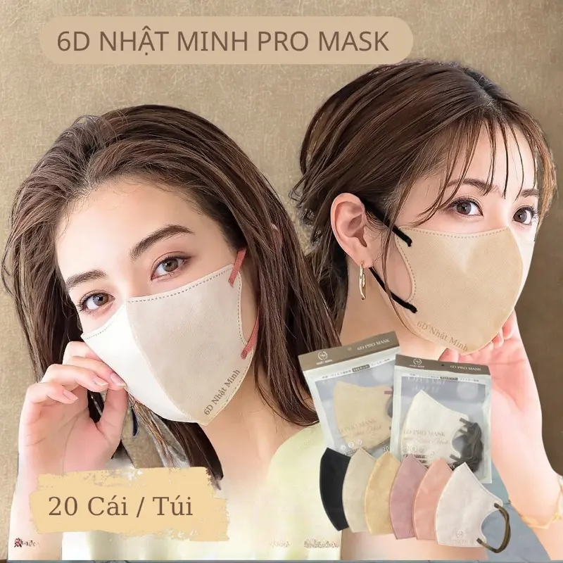 [Combo 100c -200c] Khẩu Trang 6D Nhật Minh Promask (Túi zip 20c) Kháng Khuẩn, Chống Bụi Mịn, Nhiều Màu Trendy, Thời Trang, Sang, Xịn.