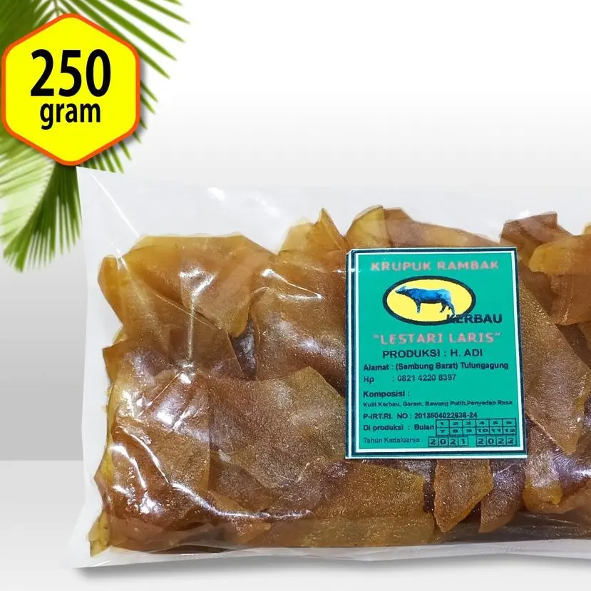 KRUPUK RAMBAK MENTAH/KRECEK KULIT KERBAU KHAS TULUNGAGUNG 250GRAM