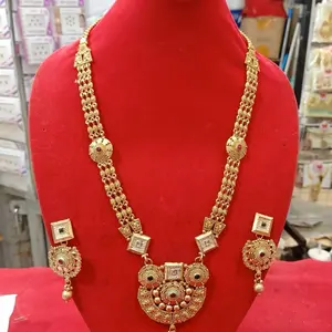 Kalung set Dubai kuning perak bakar