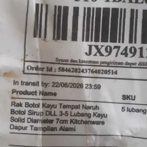 Rak Botol Kayu Tempat Naruh Botol Sirup DLL 3-5 Lubang Kayu Solid Diameter 7cm Kitchenware Dapur Tampilan Alami