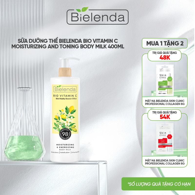  BIELENDA Dưỡng Thể Bio Vitamin C 400ml 250ml - Chăm Sóc Da Hiệu Quả Cung Cấp Độ Ẩm Ngăn Ngừa Khô Ráp & Chống Lão Hóa 