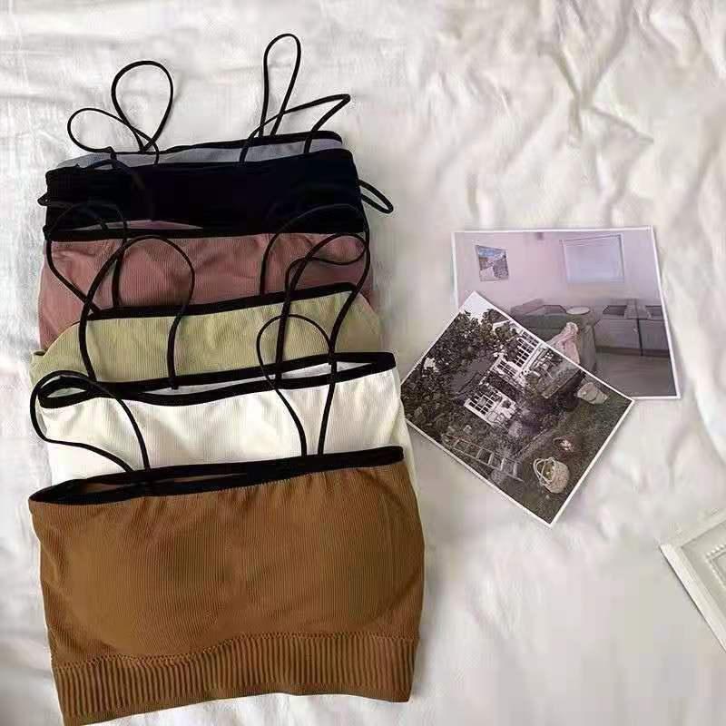 Summertop | BR587 Pakaian Dalam Bralette Casual  Tanktop Kemben Bra Singlet Crop Tali Bisa Dilepas Fashion Korea Wanita Atasan Cewek Bh tanktop Rompi 2