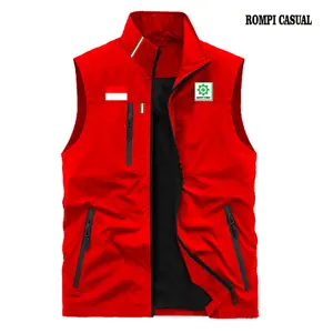 Rompi safety k3 / Rompi kerja Merah / Rompi proyek-bisa costume dan reques logo