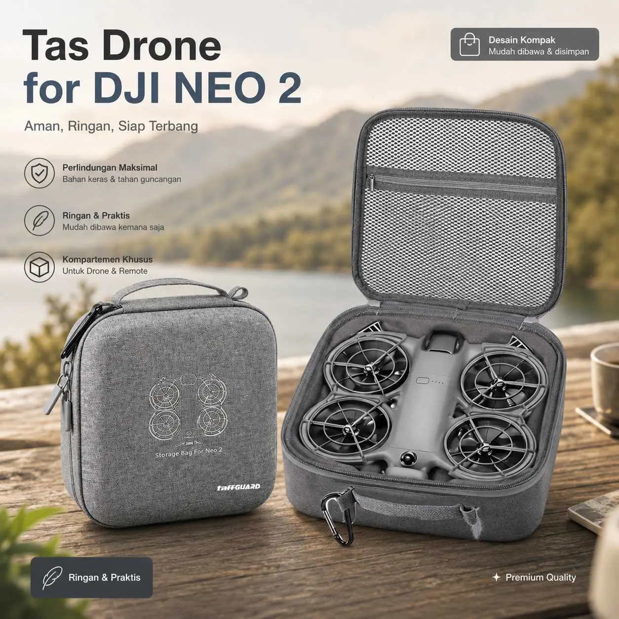 TaffGUARD Tas Drone Hard Shell Protective Storage Bag for DJI NEO 2 - Z30