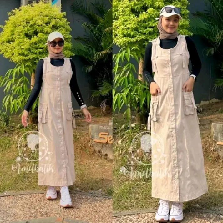 LONG SQUARE LESTY DRESS // BAJU OVERALL TEMY SHIRT// BAJU SANTAI WANITA OVEROLL Jumpsuit 1
