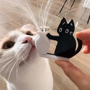 1 pieza: imán de colección de pelos de bigotes de gato, imán magnético para refrigerador, jarrón de gato negro, botella empujable para gatito, imán acrílico, recuerdo de gato, jarrón multiusos, pequeño regalo divertido y juguetón para compañeros.