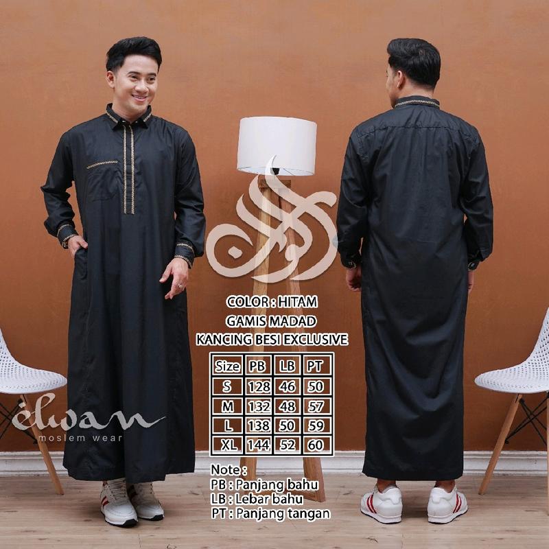 BUSANA MUSLIM GAMIS / JUBAH PRIA JAHITAN SAUDI PUTIH,HITAM, BIRU MUDA, NAVY, TOSCA, HIJAU TUA,KUNYIT, OLIVE, ARMY, MARON, SAGE, ABU TUA, SILVER, COKSU, GAMIS MADINAH, MADAD, JAMAL, THOBA, ADAM, ASTRO SIZE S,M,L,XL 2