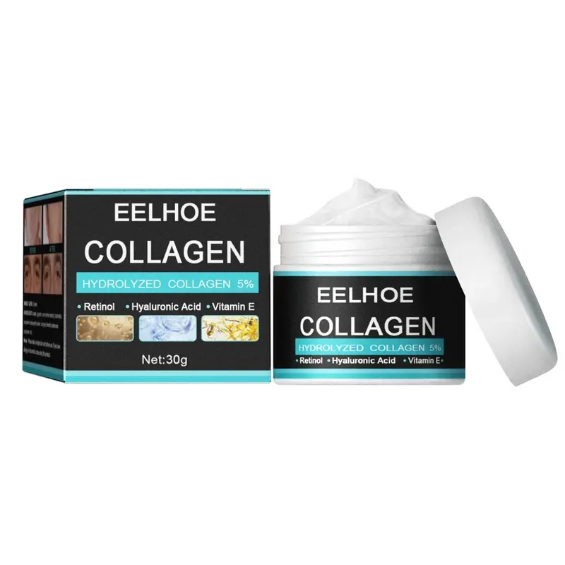 Krim Pria Pemutih Wajah Pelembut Penipis Anti Kerut Penuaan Penghilang Keriput Krim Perawatan Kulit - EELHOE Men's Collagen Cream 30g 8