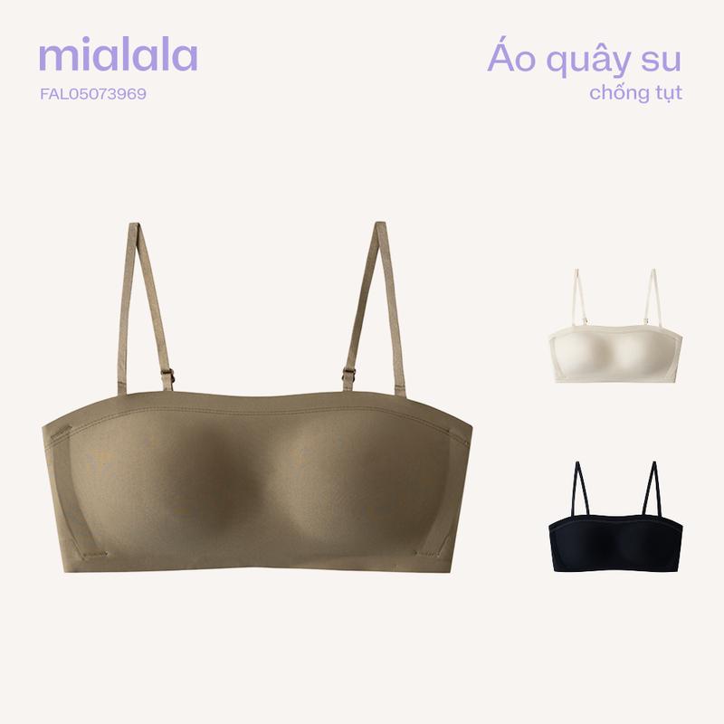 Mialala Áo ngực quây su chống tụt đệm 1cm thoải mái tàng hình 3969 FAL05073969 quây ngang 2 lớp tiện lợi chất su mềm mát