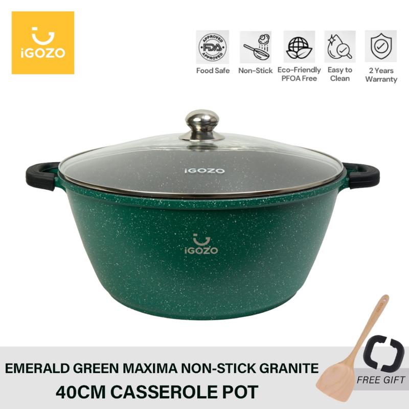 iGOZO Cookware Kitchenware Emerald Green Maxima Non Stick Granite ...