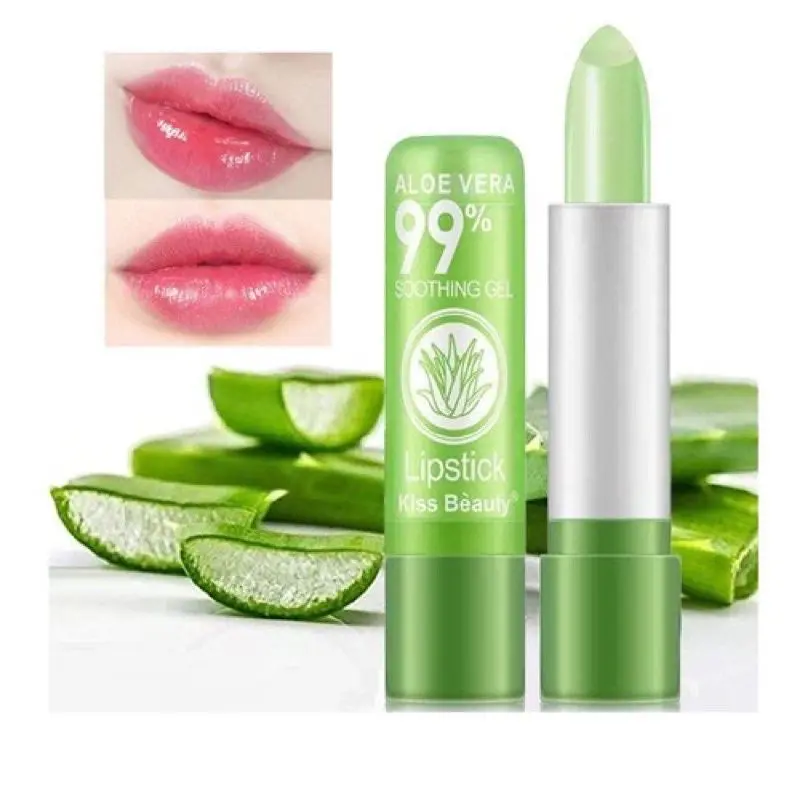 (12PCS) LIPSTICK / LIPSTIK / LIP BALM ALOEVERA 99% MAGIC COLOUR CHANGING