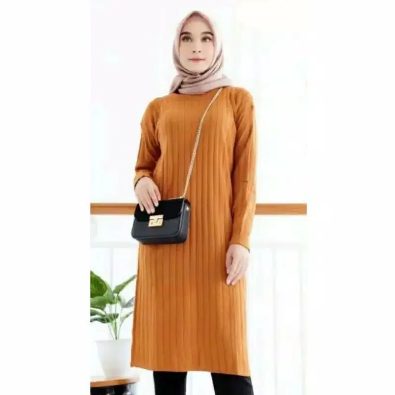 JIHAN DRESS TUNIK RAJUT | Atasan Tunik Wanita | Baju Tunik Rajut | Tunik Kekinian 1