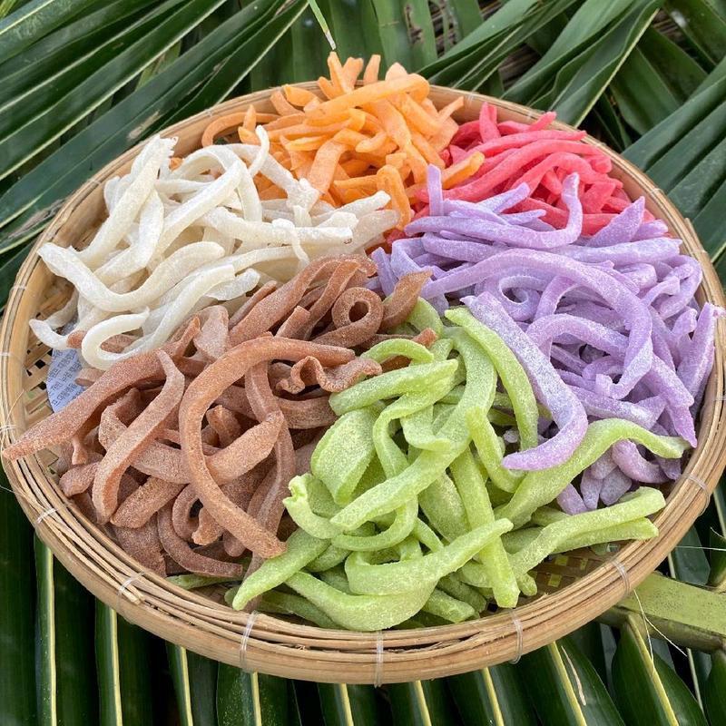 400g Mứt Dừa Non Ngũ Sắc Bến Tre Màu Rau Củ Tự Nhiên Ít Ngọt - Mứt Mới Mỗi Ngày