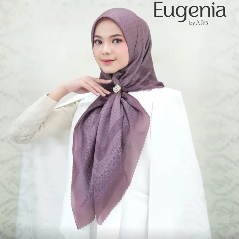 Koleksi Scarf Voal Trysan Eugenia dari Afas.id - Empat, Kerudung, Square, Wanita, Syari, Jilbab, Segi, Muslim 4