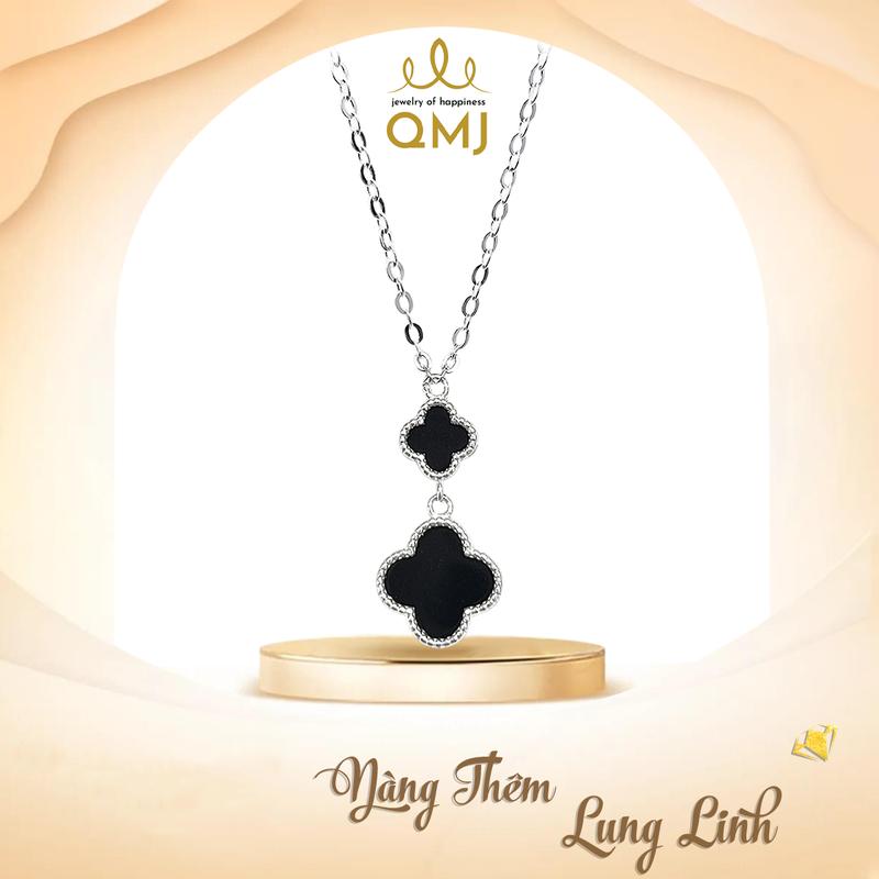QMJ STORE - Q292 DÂY CHUYỀN CỎ KIÊU SA MIX 2 CHARM 6LI VÀ 10LI MAY MẮN HẠNH PHÚC ĐỦ ĐẦY bạc chuẩn 925 cao cấp