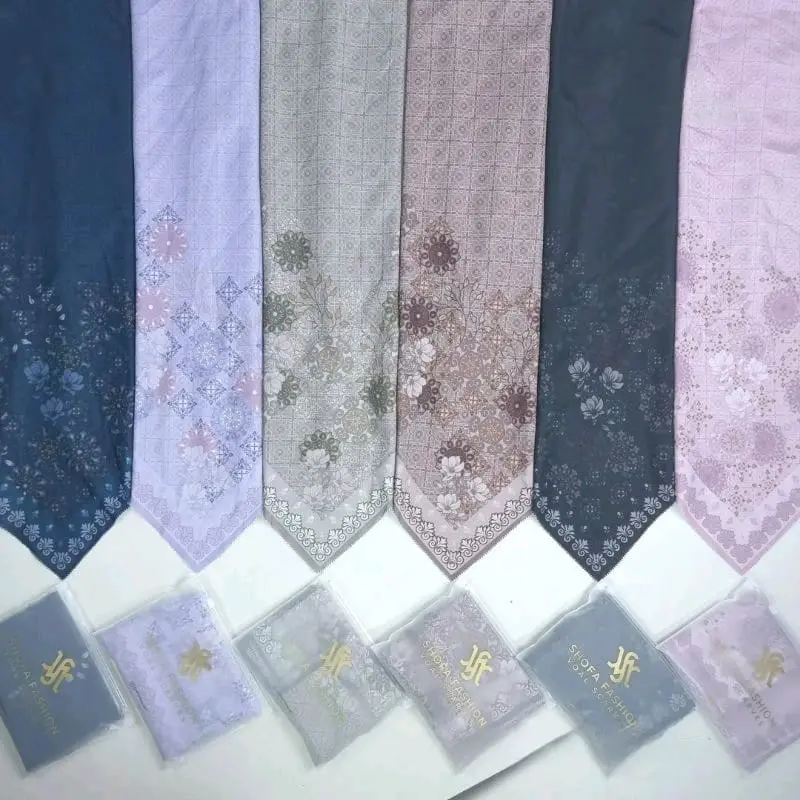 jilbab hijab segi empat modern voal motif hadiya series cantik nyaman di pake Kerudung Muslim Square Digital Printing High