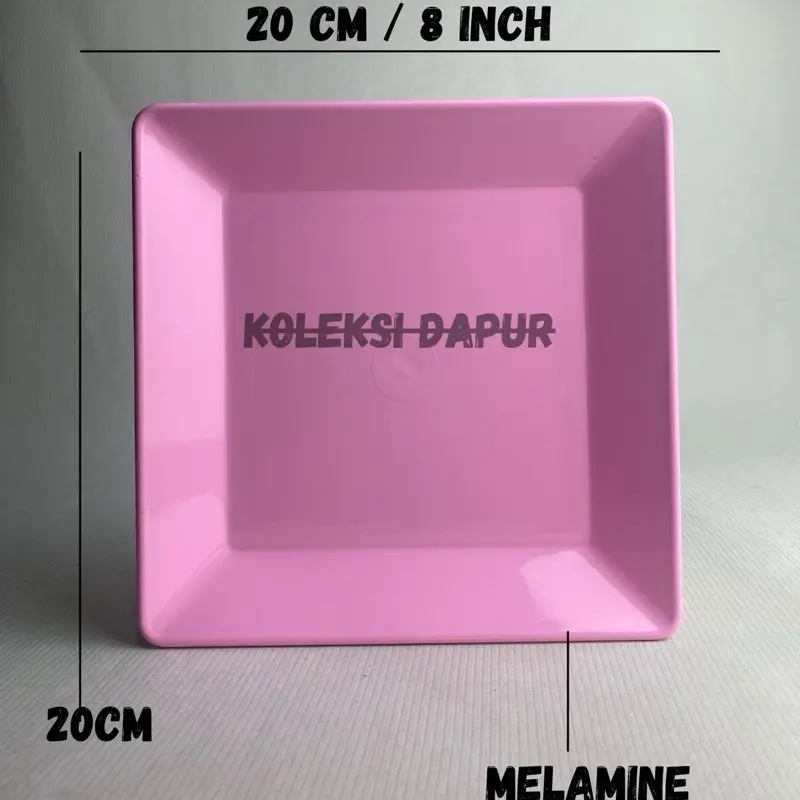 Piring Persegi Semi Melamin Dinnerware ( 1 Lusin )Piring Semi Melamin (No.88), Piring Saji Persegi, Piring Mie Gacoan, Piring Sajian Kotak, Peralatan Makan Serbaguna Ukuran ( 20cm ) Hitam Merah Kitchenware Ungu