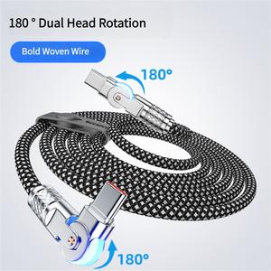 Cáp dữ liệu bện, xoay đầu đôi 180 độ, chiều dài 1 mét, USBC TO USBC, với đầu kim loại nhẹ, cáp sạc nhanh, dành cho Android / Điện thoại / Pad, Bộ sạc Type C sang Type C, Cáp USB bện, Tương thích với iPhone 16 / 15 Pro Plus, Phong cách INS dệt dày