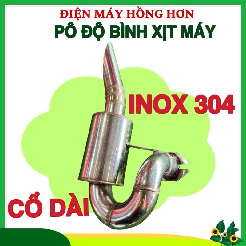 Pô Độ Gắn Máy Cắt Cỏ, Bình Xịt Máy, Máy Rãy Giống INOX 304 Cổ Cao, Pô Đứng
