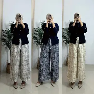 Motif Abstrak - Everyday Pants - Stripe Pants - Celana Panjang Wanita Baggy Kantor Kuliah - Kulot Pinstripe - Celana Formal Casual Wanita