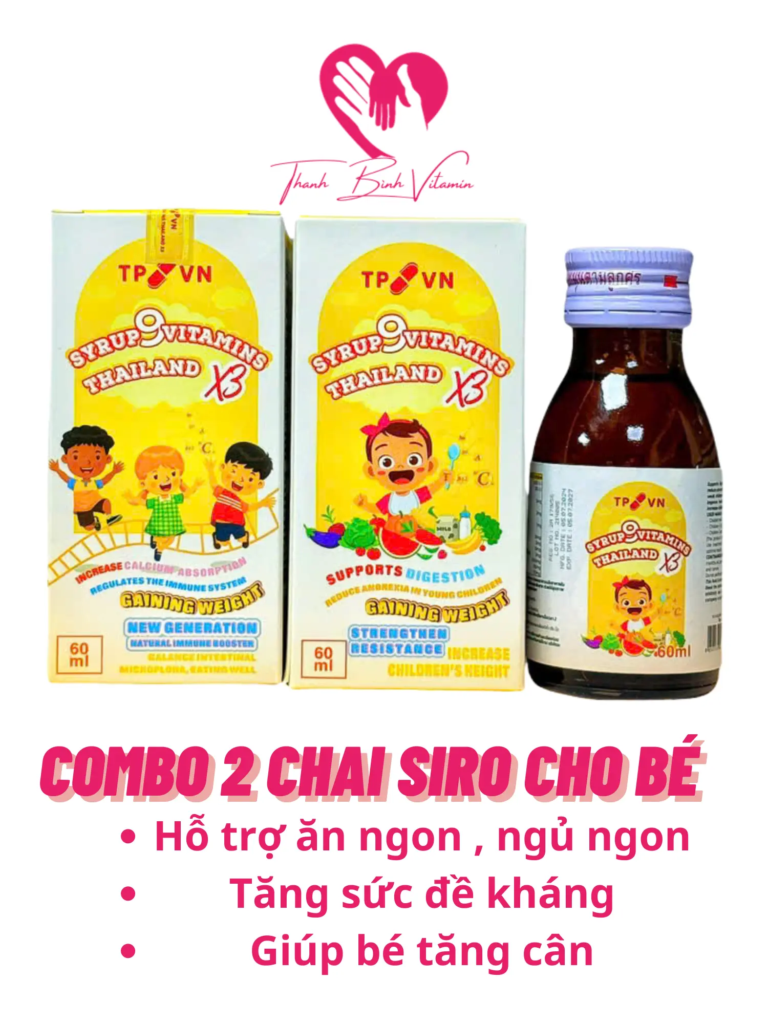 [Combo 2 chai Mẫu Mới X3 ] Siro vị Cam TCTL cho bé 9 Syrup