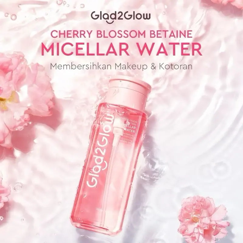 Glad2Glow Cherry Blossom Betaine Micellar Water Make Up Remover