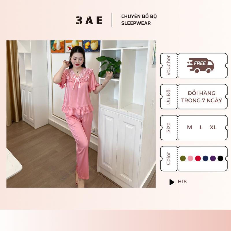 Bộ Bồ Ngủ Babydoll Mặc - 3AE - Thiết Kế Thanh Lịch Chất Vải Lụa Latin Mát Mịn & Dáng Xinh Cho Nàng Yêu Thích Sự Thoải Mái