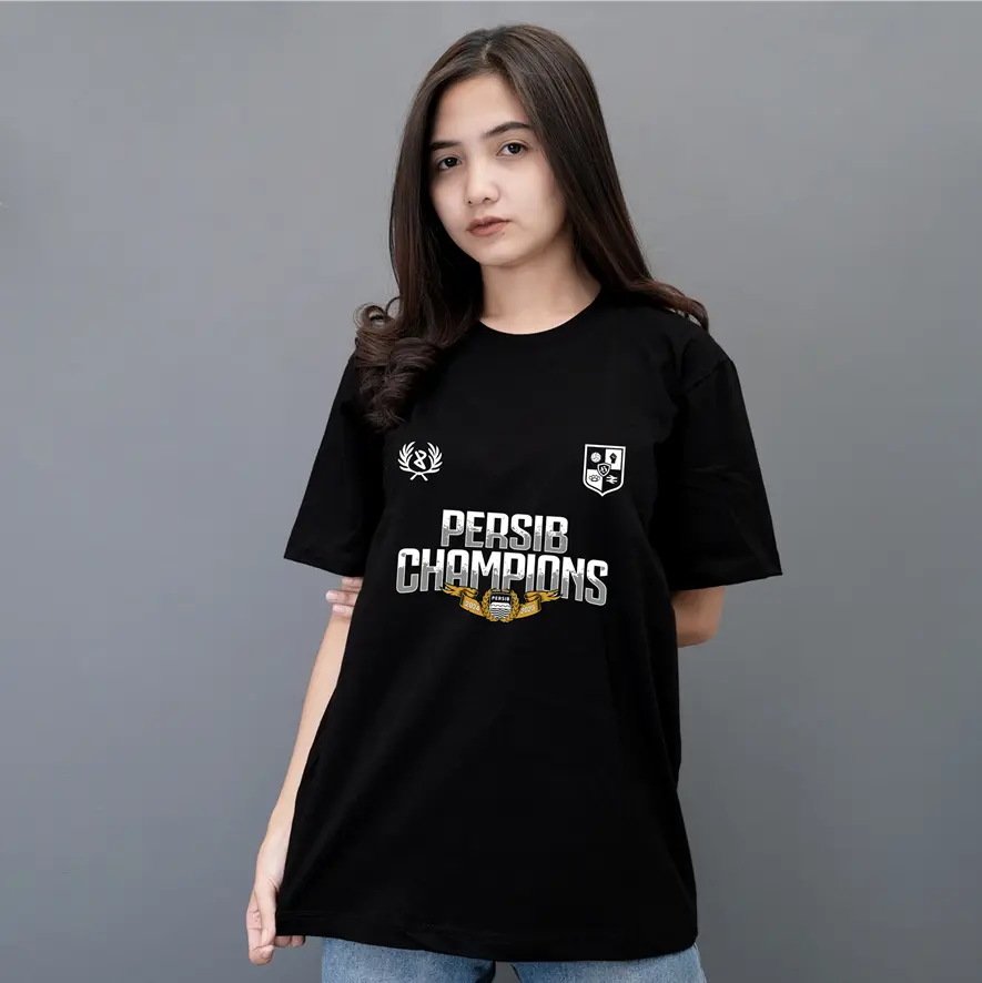 Fanatica Sport - Persib Champions 24/25 - Kaos Bola - Persib - T-Shirt Combed 24s Unisex Pria