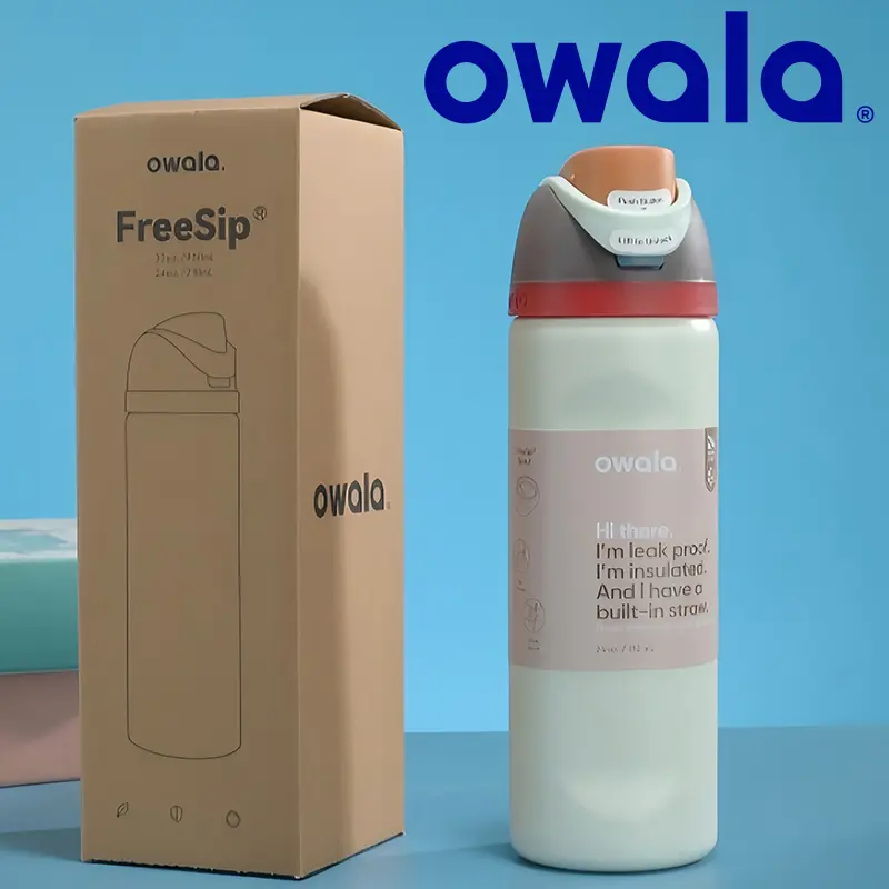 Boneyard owala FreeSip water bottle cup 24oz 32oz 710ml 950ml flask  with straw kids smoothsip stainless steel bpa free mug coffee woman men vacuum replacement original item authentic real Genuine official store Drinkware Lid Loop Bottled Portable