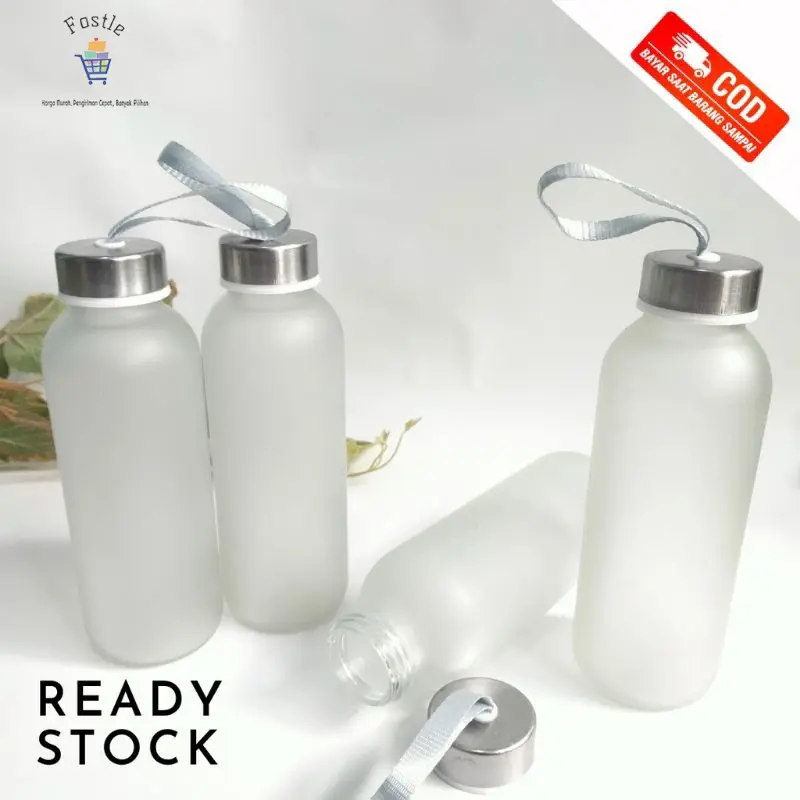 Botol Minum Aesthetic Kaca Bening Doff Wadah Minuman Tempat Air Souvenir Murah Tumbler Korea Botol Anak Laki Laki Mini Travel 0