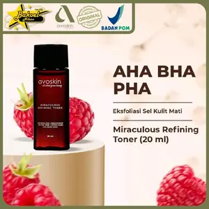 Toner travel miraculous refining AVOSKIN original 20ml - eksfoliasi sel kulit mati