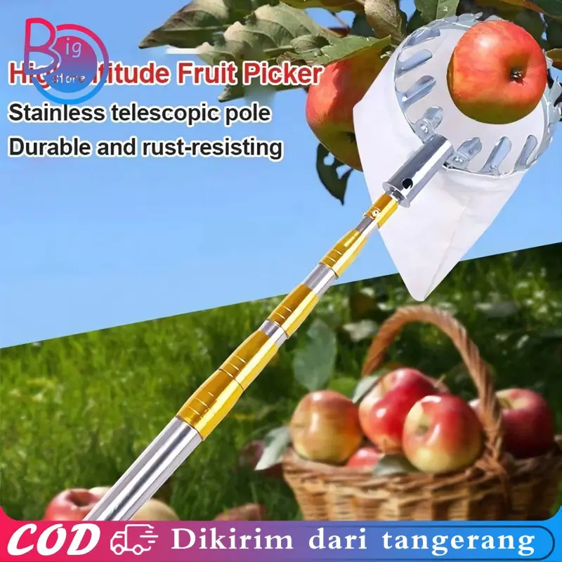 6m Tongkat Buah Alat Pemetik Buah Teleskopik Pemanen Buah Alat Pemetik Buah Fruit Picker 0