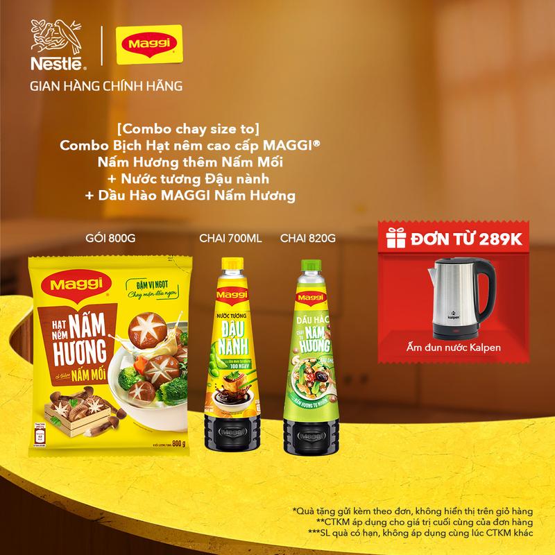 Nestle VN Combo Maggi Bịch Hạt nêm/Bột nêm cao cấp MAGGI Nấm Hương gói 800g + Nư