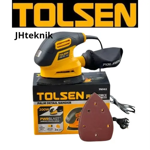 JHTeknik Mesin Amplas TOLSEN 79562/Mesin amplas Electric Sander Tolsen 200 watt/Mesin sander Tolsen