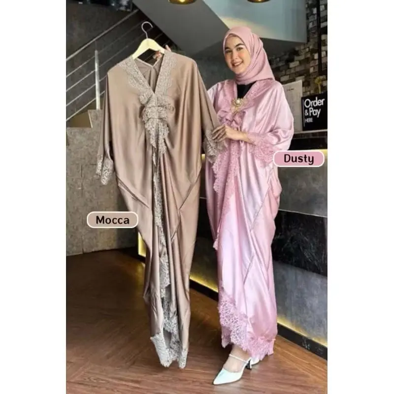 Kaftan polos satin velvet premium Wanita- Kaftan pesta, kondangan 2