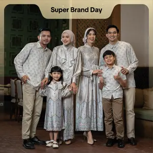 Mayoutfit Summer Bloom Sarimbit Lebaran Cloudgrey Series | Baju Lebaran Sarimbit Muslim Raya Keluarga Dress Koko Gamis Couple