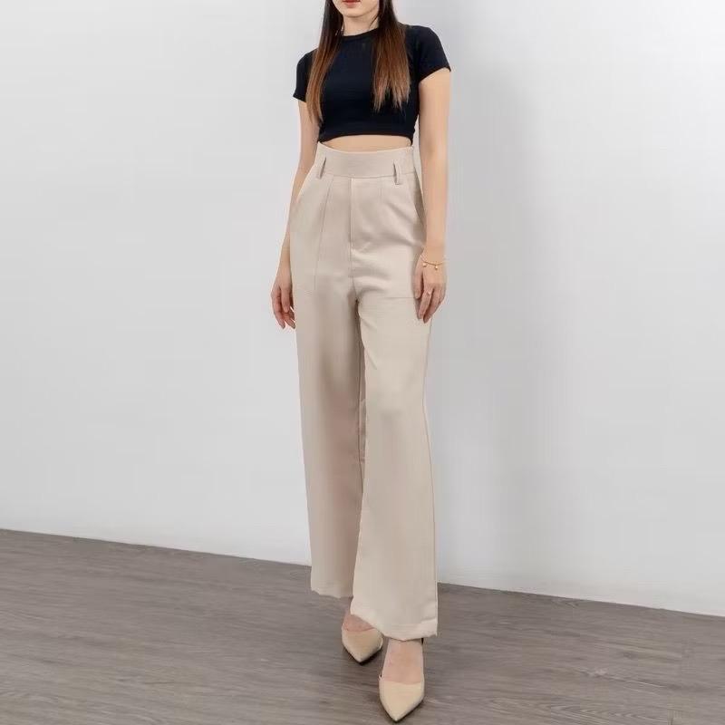 Diora Highwaist Kulot Pants Wanita - Loose & Straight Cut Celana Panjang Casual Cewek Dewasa Basic Simple Formal 1