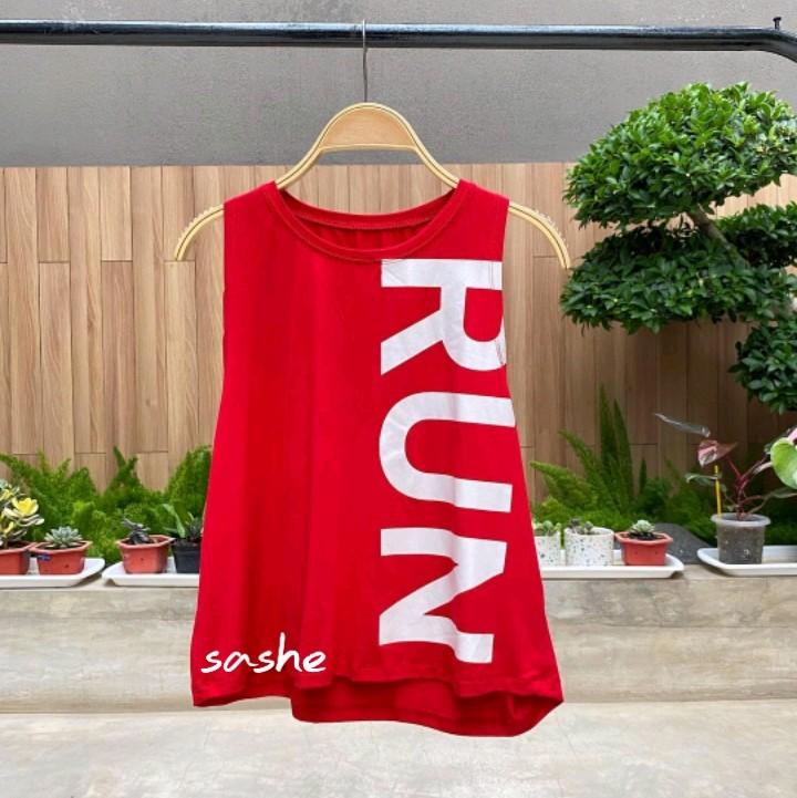 Run Tank Baju Kaos Atasan Tanktop backfit Olahraga Wanita Senam Aerobic Zumba 7