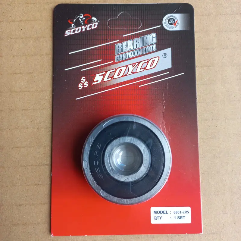 BEARING SCOYCO 6301-2RS BEARING / LAHAR / LAHER / BANTALAN RODA BARANG BARU SPAREPART MOTOR MOTORCYCLE Foto Asli 3