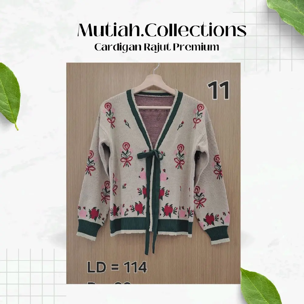 MC/ Cardigan rajut premium atasan wanita motif bunga blouse cardigan