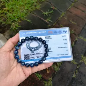 BLUE KYANITE CAT'S EYE - FREE CERTIFICATE Gelang Batu Alam Blue Kyanite Cats Eye Premium