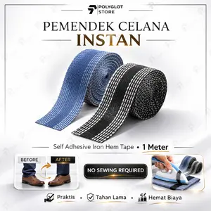 LEM JEANS 1M PEMENDEK CELANA JEANS TANPA JAHIT UKURAN 100CM Katun Kain