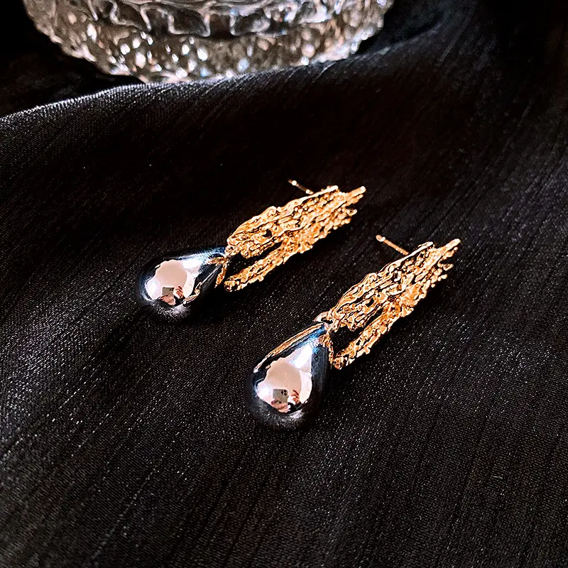 BESS STUDIO anting juntai silver anting panjang titanium earrings anti karat eropa vintage 6