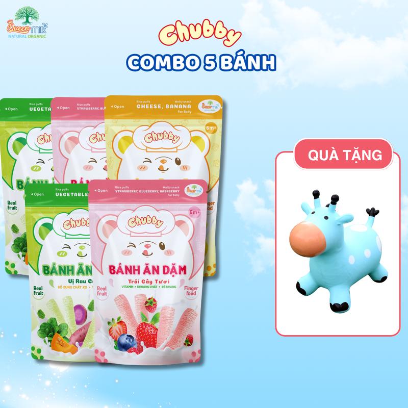 Combo 5 bánh Chubby thơm ngon, nhiều hương vị - Tặng thú nhún