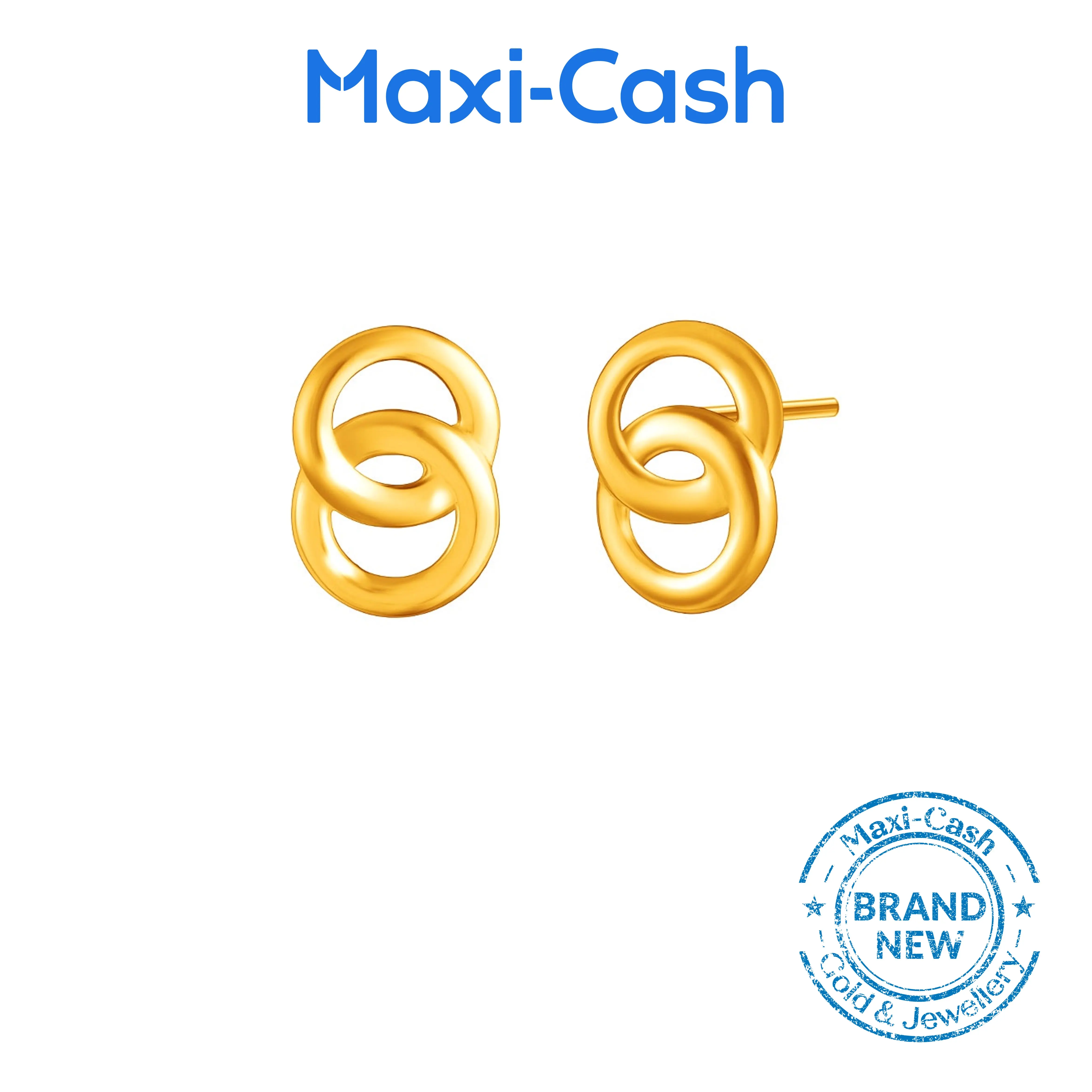 916 Gold Double Loop Earrings
