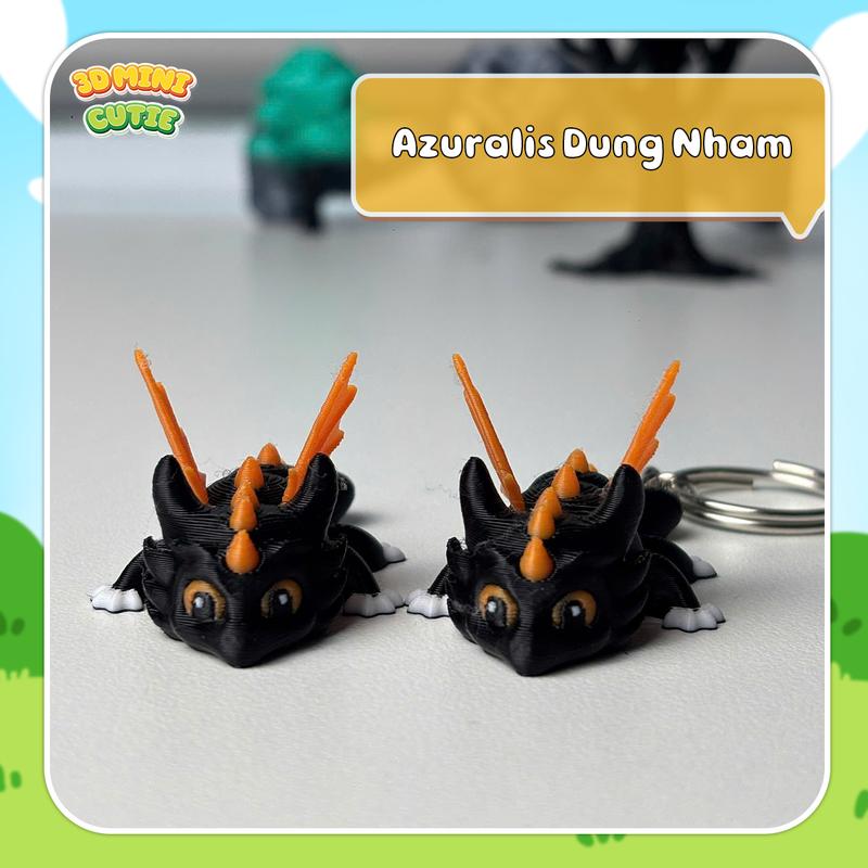 Mô hình Rồng con mini - Móc khóa rồng mini xoay khớp in 3D nhựa PLA an toàn trưng bày, đồ chơi cho bé Nhiều Mẫu Đa Dạng