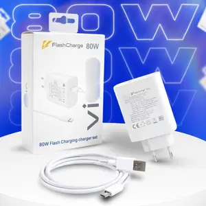 Charger VIV 80W FlashCharge Super Fast Charging Type C 100% Original Fullset Adapter + Kabel